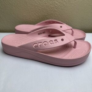 NEW Crocs Baya Platform Flip Pink Platform Flip Flops Womens US 9 Iconic Comfort